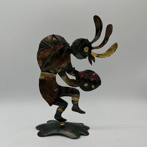 Freestanding Kokopelli metal sculpture